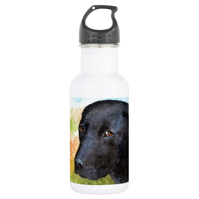 Bouteille D'eau En Acier Inoxydable Chien 115 Labrador noir (Devant)