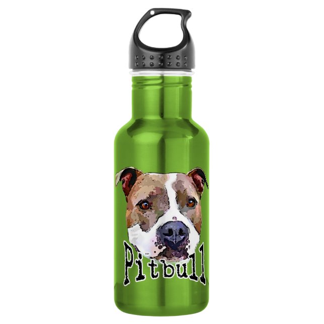 Bouteille D'eau En Acier Inoxydable Chien de Pitbull (Devant)