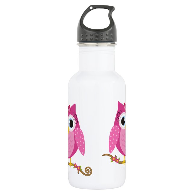 Bouteille D'eau En Acier Inoxydable Chouette rose (Devant)
