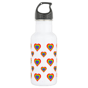 Bouteille D'eau En Acier Inoxydable Coeur arc-en-ciel