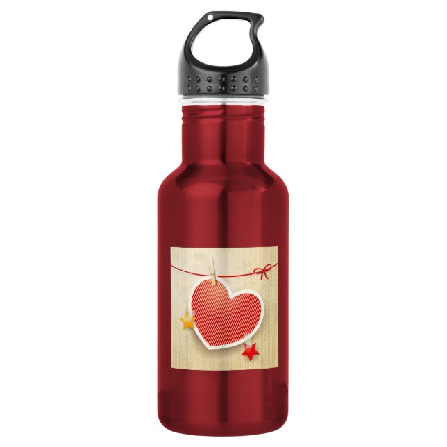 Bouteille D'eau En Acier Inoxydable Coeur de papier (Devant)