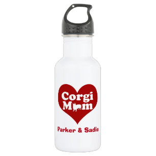 Bouteille D'eau En Acier Inoxydable Coeur rouge de Corgi