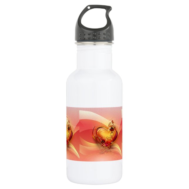 Bouteille D'eau En Acier Inoxydable Coeurs de la Saint Valentin (Devant)