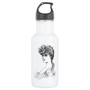 Bouteille D'eau En Acier Inoxydable Coiffure vintage