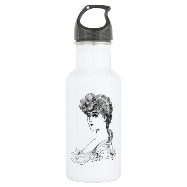 Bouteille D'eau En Acier Inoxydable Coiffure vintage (Devant)