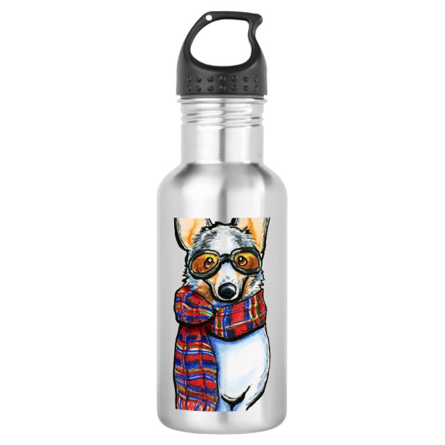 Bouteille D'eau En Acier Inoxydable Cool Corgi (Devant)