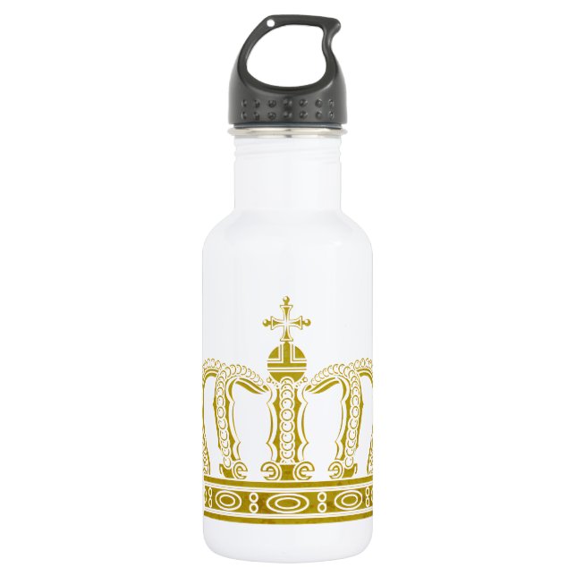 Bouteille D'eau En Acier Inoxydable Couronne d'or + vos idées (Devant)