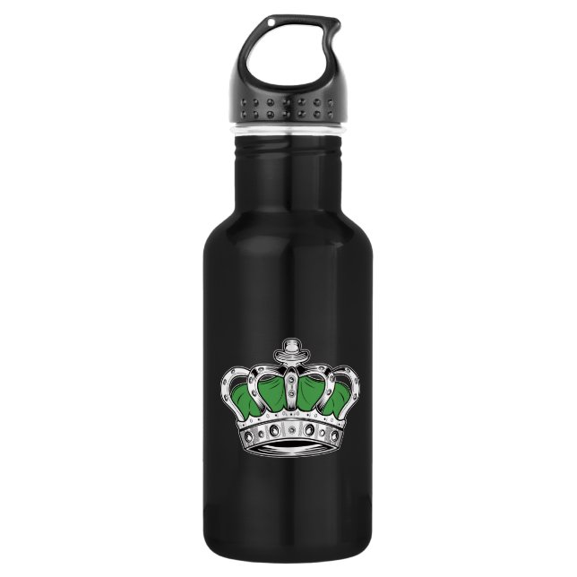 Bouteille D'eau En Acier Inoxydable Couronne - Vert (Devant)