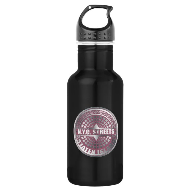 Bouteille D'eau En Acier Inoxydable Couvertures de trou d'homme Staten Island (Devant)