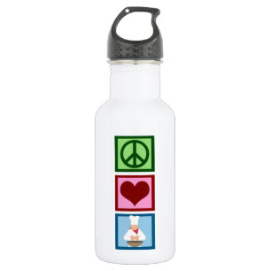 Bouteille D'eau En Acier Inoxydable Cuisinier d'amour de paix