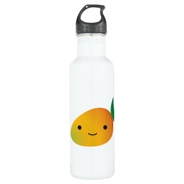 Bouteille D'eau En Acier Inoxydable Cute Kawaii Mango souriant (Devant)