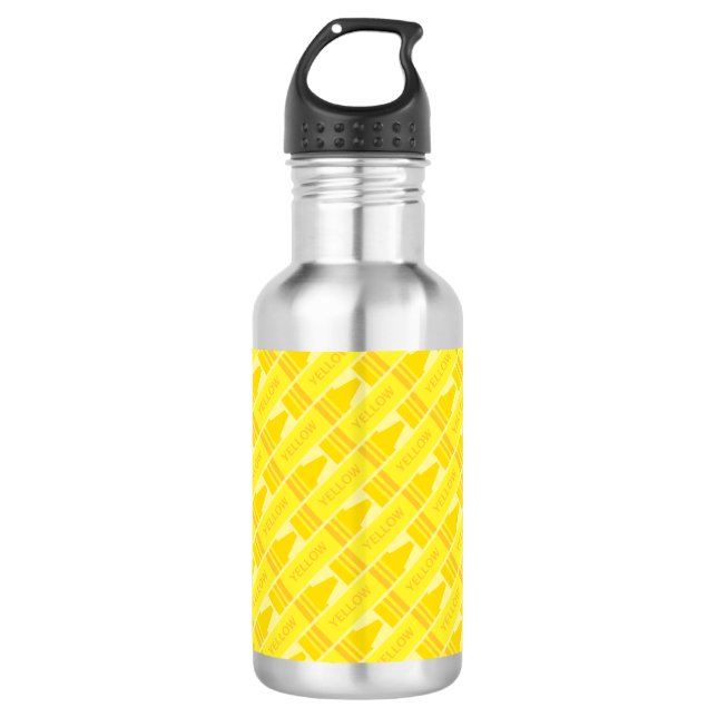Bouteille D'eau En Acier Inoxydable Cute Yellow Crayon Artsy Motif (Devant)