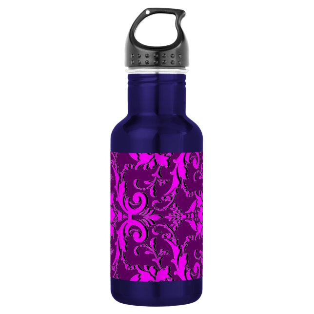 Bouteille D'eau En Acier Inoxydable Damas rose (Devant)