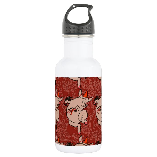 Bouteille D'eau En Acier Inoxydable Dancing Pig Antique Cute Danseuse (Devant)