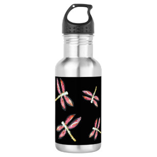 Bouteille D'eau En Acier Inoxydable Dancing Pink Dragonfly Bugs