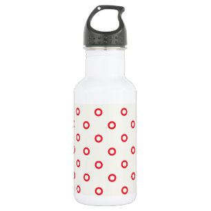 Bouteille D'eau En Acier Inoxydable Design rétro point cercle rouge