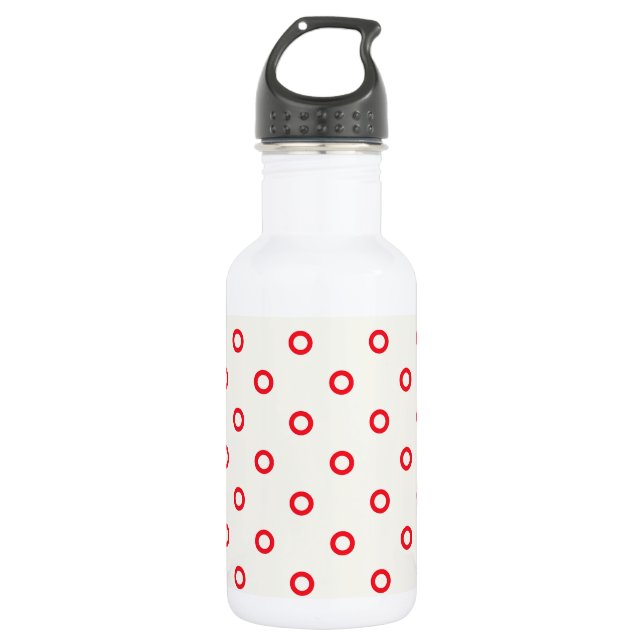Bouteille D'eau En Acier Inoxydable Design rétro point cercle rouge (Devant)