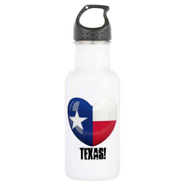 Bouteille D'eau En Acier Inoxydable Détail de drapeau du Texas (Devant)