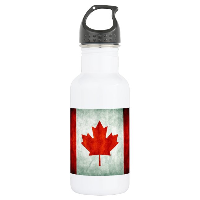 Bouteille D'eau En Acier Inoxydable Distressed Canada Flag (Devant)