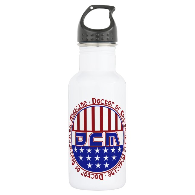 BOUTEILLE D'EAU EN ACIER INOXYDABLE DOCTEUR CHIROPRACTIC MEDICINE PATRIOTIC LOGO DE (Devant)