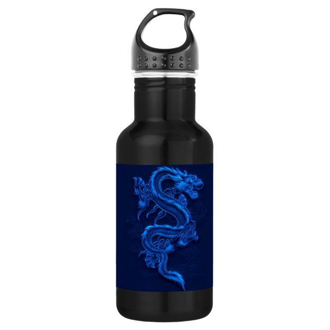Bouteille D'eau En Acier Inoxydable Dragon bleu chinois (Devant)