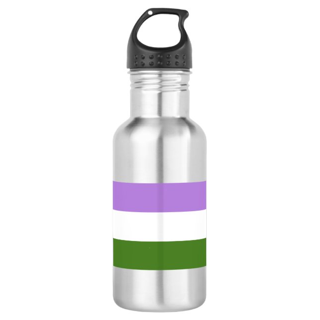 Bouteille D'eau En Acier Inoxydable Drapeau de fierté genderqueer (Devant)