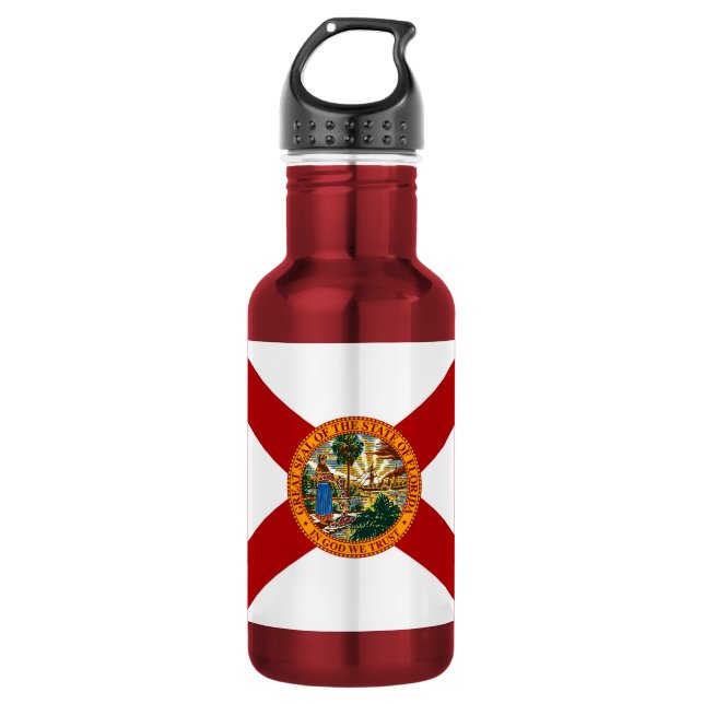 Bouteille D'eau En Acier Inoxydable Drapeau de l'État de Floride (Devant)