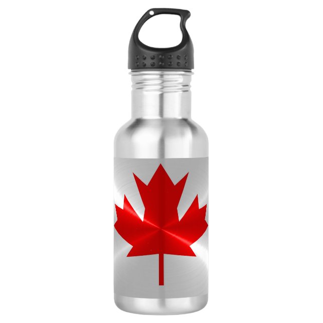 Bouteille D'eau En Acier Inoxydable Drapeau du Canada (Devant)