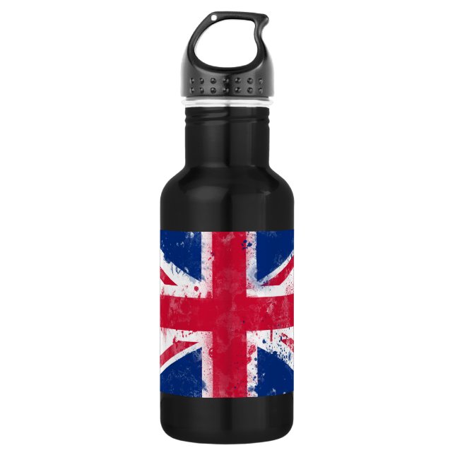 Bouteille D'eau En Acier Inoxydable Drapeau du Royaume-Uni ou de l'Union Jack (Devant)