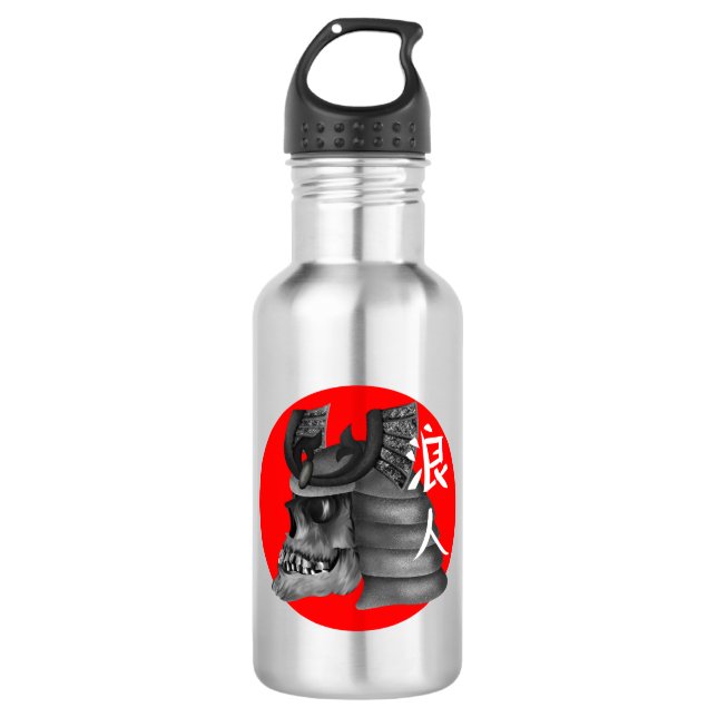 Bouteille D'eau En Acier Inoxydable Drapeau japonais Ronin Samurai (Devant)