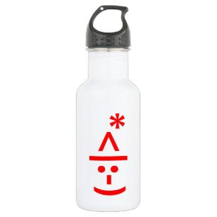 Bouteille D'eau En Acier Inoxydable Elfe de Noël Emoticon Xmas ASCII Texte Art
