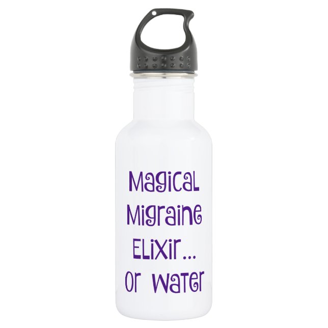 Bouteille D'eau En Acier Inoxydable Élixir magique de migraine…. l'eau (Devant)