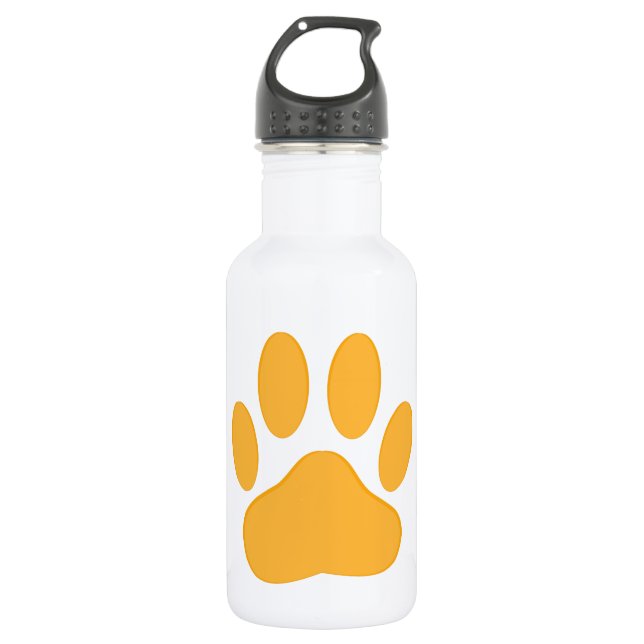 Bouteille D'eau En Acier Inoxydable Empreinte de chien orange (Devant)