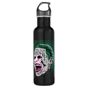 Bouteille D'eau En Acier Inoxydable Équipe de suicide   Rire Joker Head Sketch