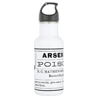 Bouteille D'eau En Acier Inoxydable Étiquette arsenical vintage de poison