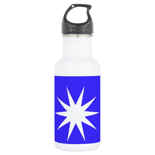 Bouteille D'eau En Acier Inoxydable Étoile blanche bleue profonde (Devant)