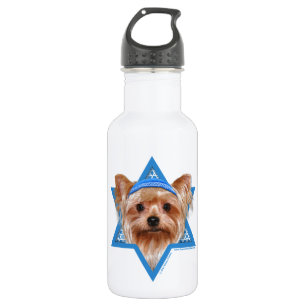 Bouteille D'eau En Acier Inoxydable Étoile de David de Hanoukka - Yorkshire Terrier