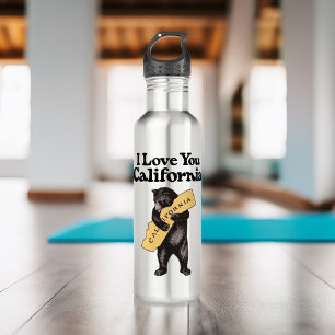 Bouteille D'eau En Acier Inoxydable Étreinte d'ours vintage de la Californie