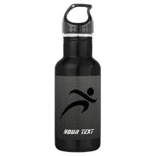 Bouteille D'eau En Acier Inoxydable Fibres Carbone Faux ; Exécution