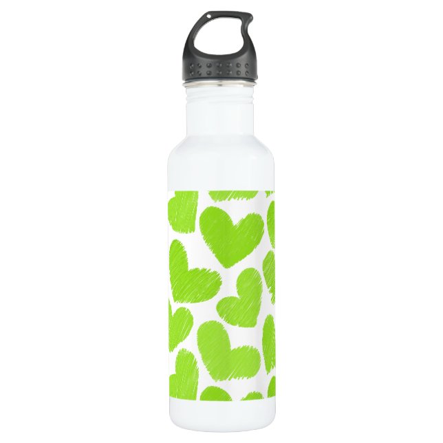 Bouteille D'eau En Acier Inoxydable Fille vert pastel coeur amour motif (Devant)