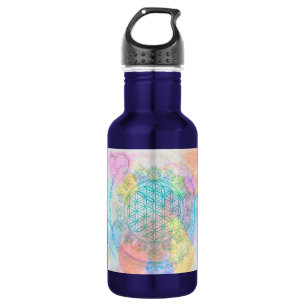 Bouteille D'eau En Acier Inoxydable Fleur de vie / Blume des Lebens - Coeurs d'amour