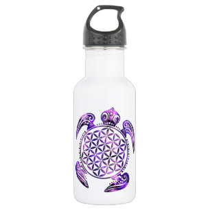 Bouteille D'eau En Acier Inoxydable Fleur de vie / Blume des Lebens - tortue violet