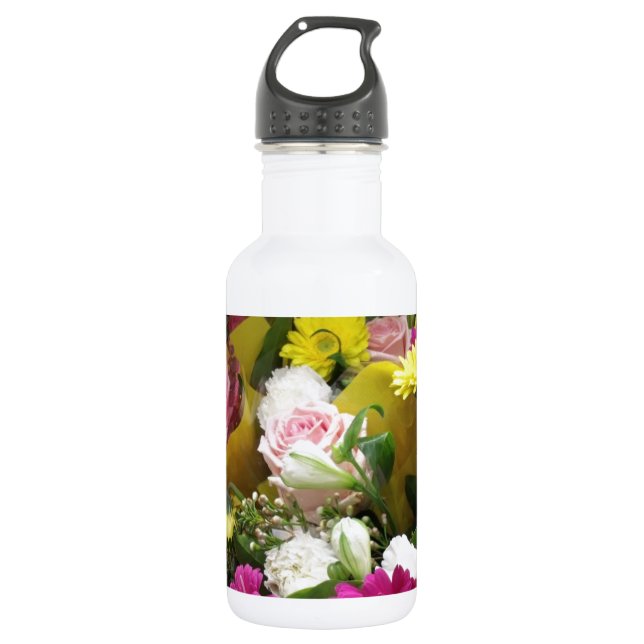 Bouteille D'eau En Acier Inoxydable Fleurs florales (Devant)
