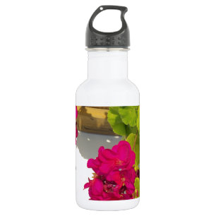 Bouteille D'eau En Acier Inoxydable Fleurs florales rouges magenta rose élégantes