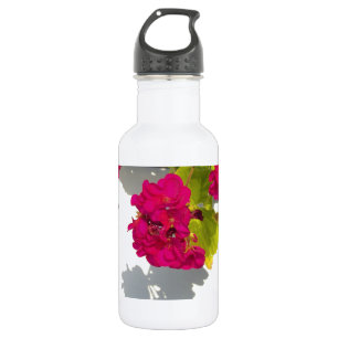 Bouteille D'eau En Acier Inoxydable Fleurs florales rouges magenta rose élégantes