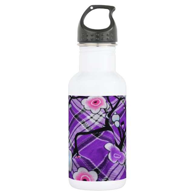 Bouteille D'eau En Acier Inoxydable Floral pourpre (Devant)