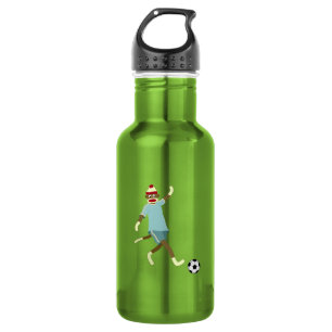 Bouteille D'eau En Acier Inoxydable Footballeur de singe de chaussette