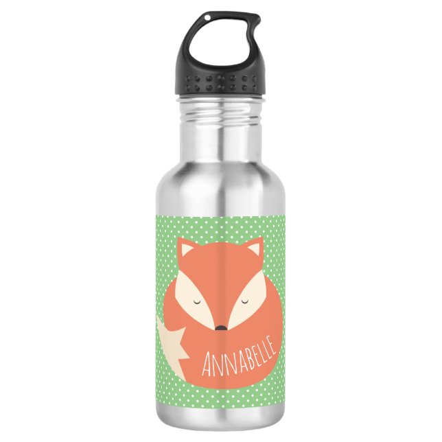 Bouteille D'eau En Acier Inoxydable Fox mignon personnalisé de sommeil (Devant)