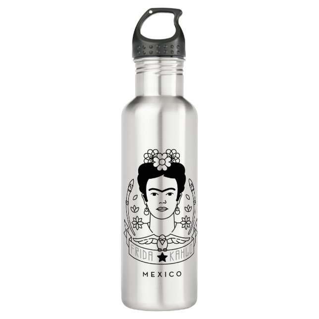 Bouteille D'eau En Acier Inoxydable Frida Kahlo | Heroína (Devant)