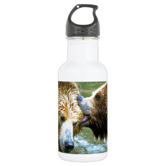 Bouteille D'eau En Acier Inoxydable Grand baiser d'ours gris